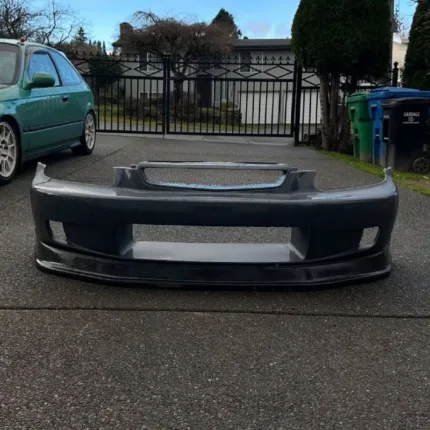 JDM J-Blood Front Bumper Honda Civic EK4 EK9 96-98 with Twill Carbon Fiber Lower Lip
