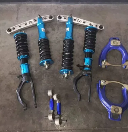 JDM Honda Civic EK9 Megan coilovers with complete setup of front & rear camber kits.