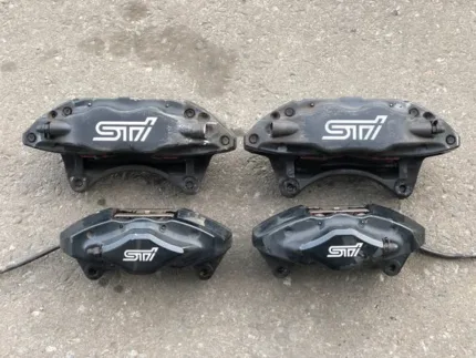 JDM 2008-2014 Subaru WRX STi GRB Black Brembo Brake Calipers Front & Rear 4/2